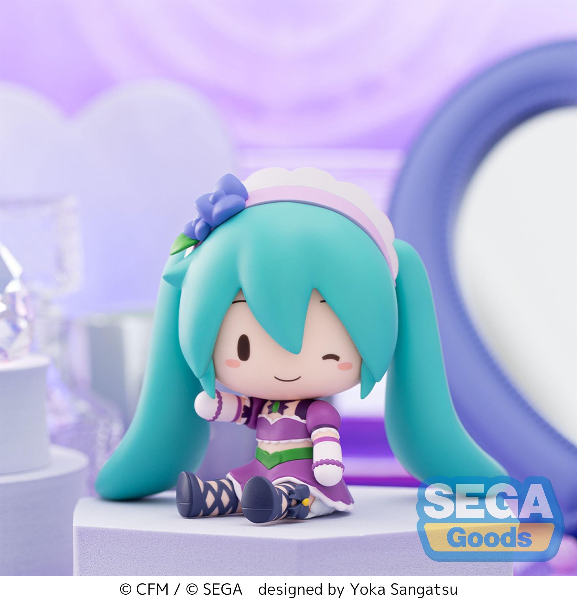 Hatsune Miku Fuwa Petit Chibi Figure Sparkly Purple 8 cm - AniMuchuu