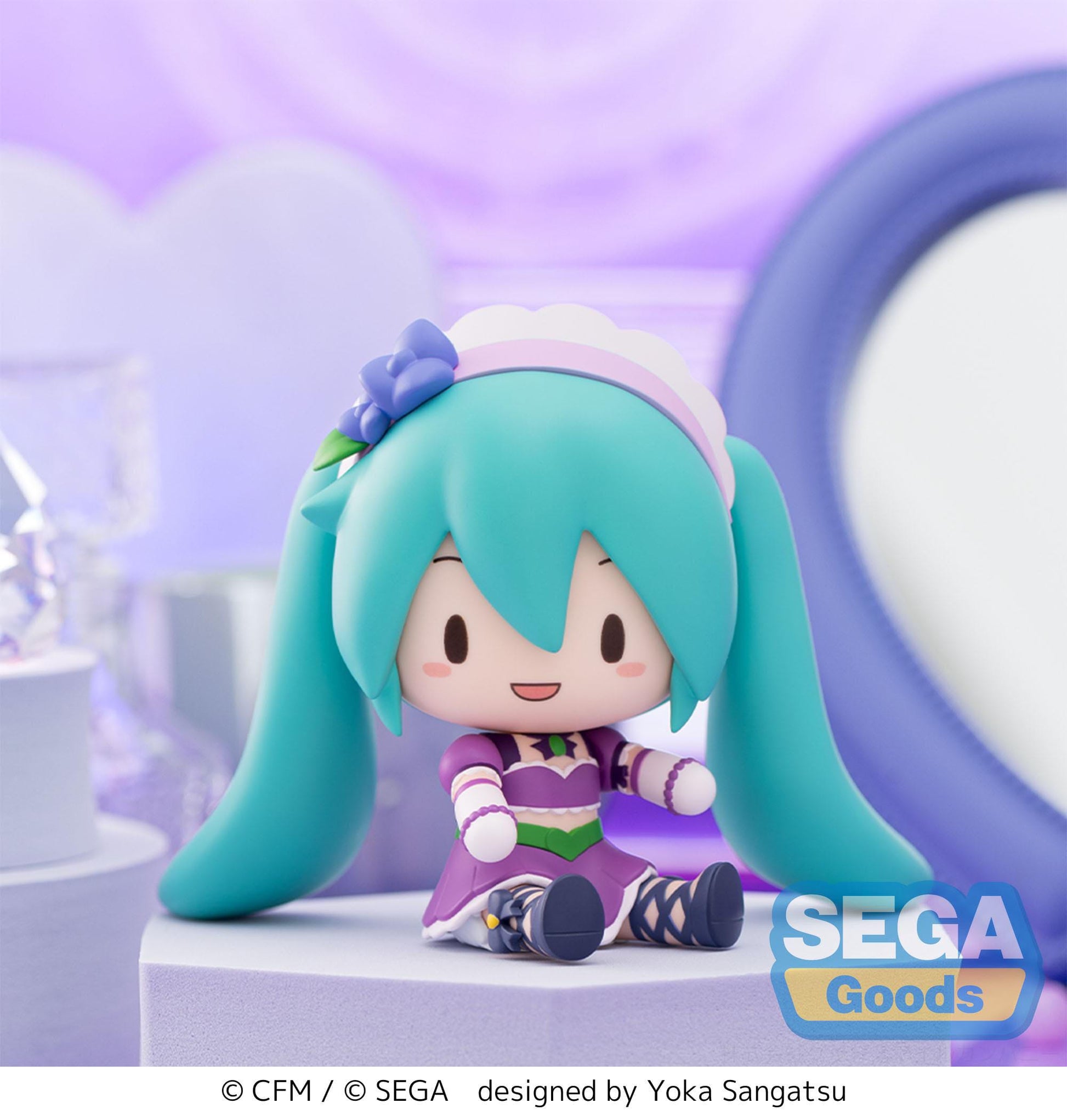 Hatsune Miku Fuwa Petit Chibi Figure Sparkly Purple 8 cm - AniMuchuu