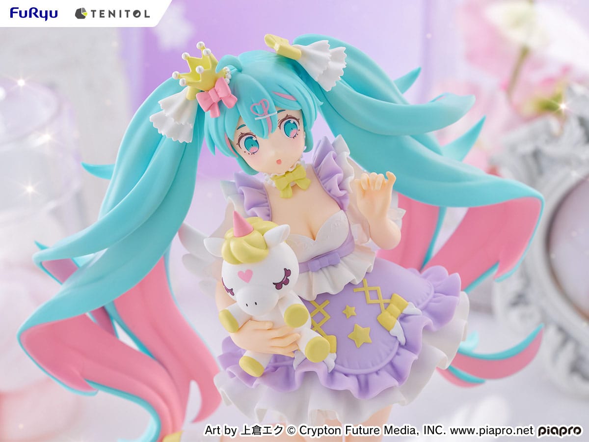 Hatsune Miku Yumekawa Princess Lavender Ver. Tenitol PVC Statue 21 cm - AniMuchuu