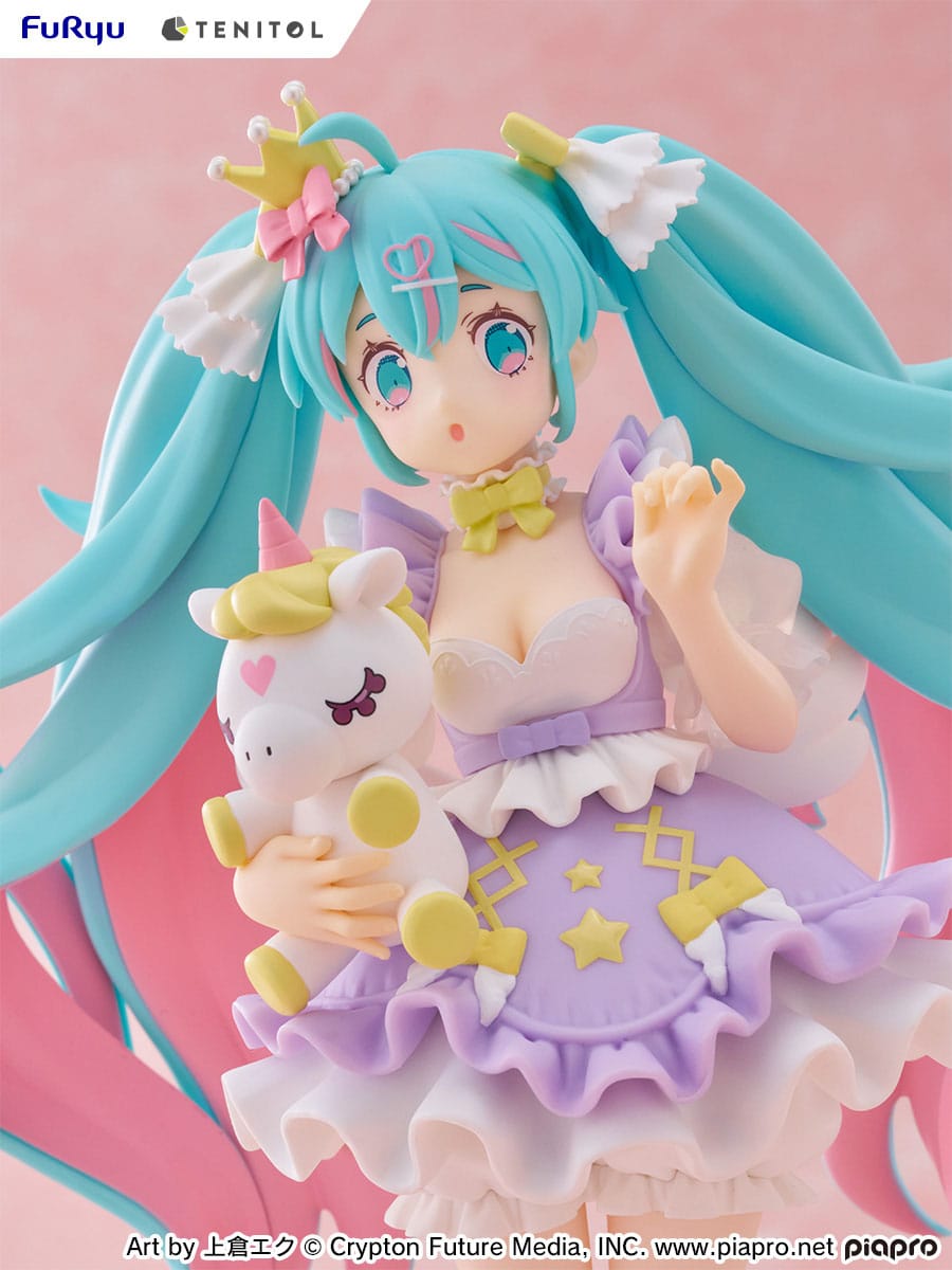 Hatsune Miku Yumekawa Princess Lavender Ver. Tenitol PVC Statue 21 cm - AniMuchuu