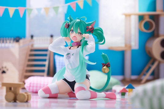 Vocaloid PVC Statue Desktop Cute Figure Hatsune Miku Cat Ear 13 cm - AniMuchuu