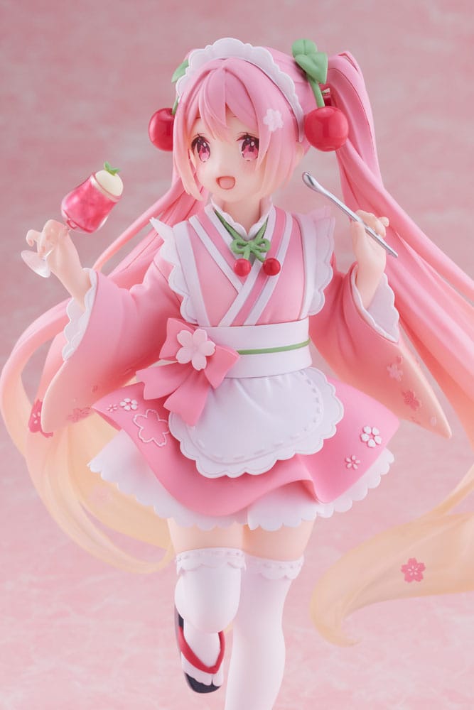 Hatsune Miku PVC Statue Newley Written Sakura Miku Japanese Cafe 18 cm