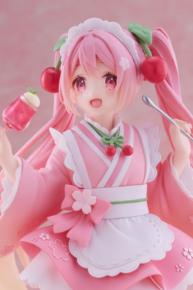 Hatsune Miku PVC Statue Newley Written Sakura Miku Japanese Cafe 18 cm - AniMuchuu