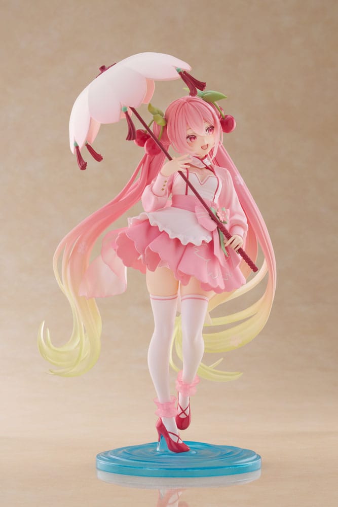 Hatsune Miku AMP PVC Statue Newley Written Sakura Miku 21 cm - AniMuchuu
