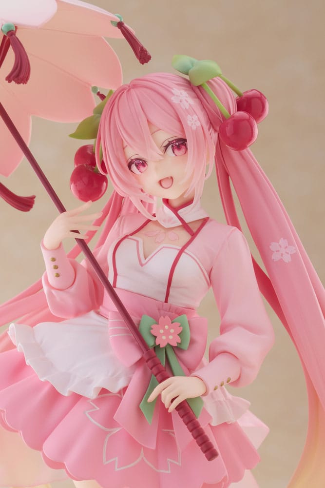Hatsune Miku AMP PVC Statue Newley Written Sakura Miku 21 cm - AniMuchuu