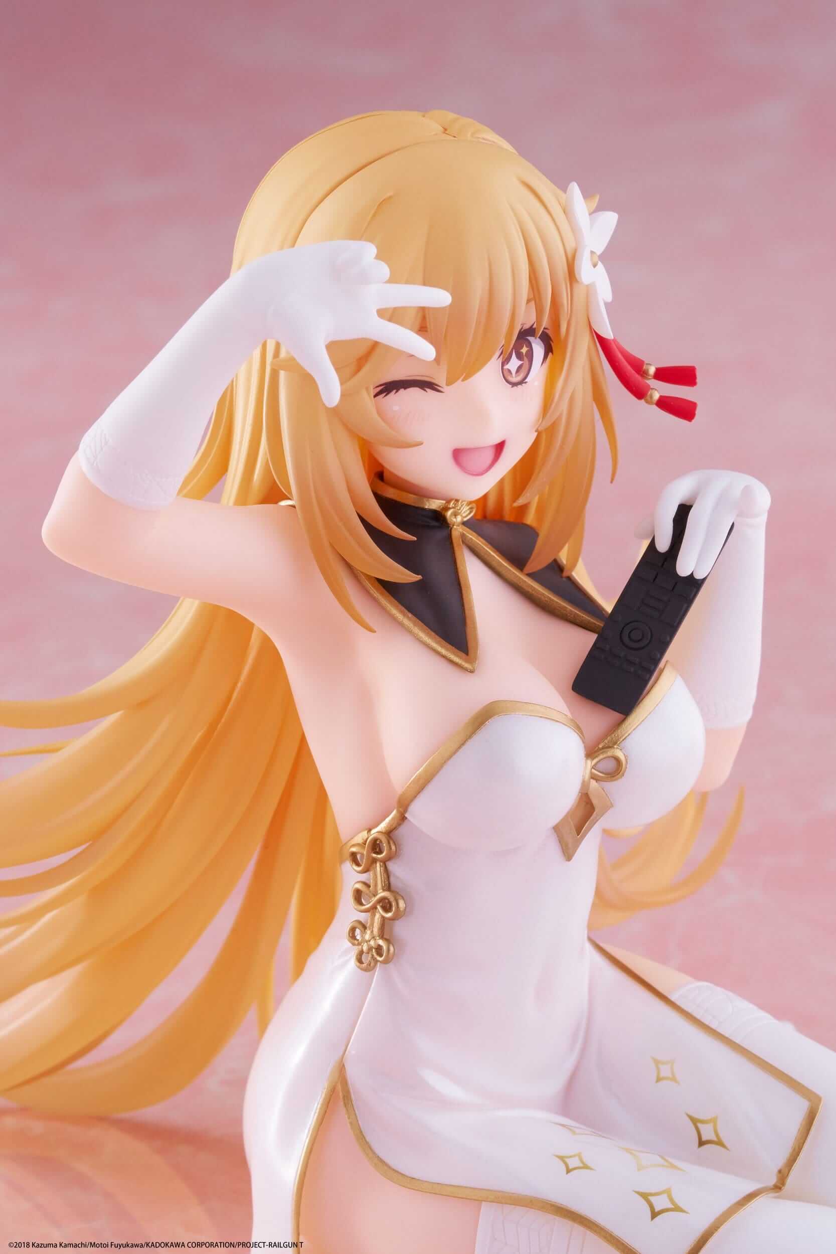 A Certain Scientific Railgun PVC Statue Desktop Cute Figure Misaki Shokuho: Chinese Dress 13 cm - AniMuchuu