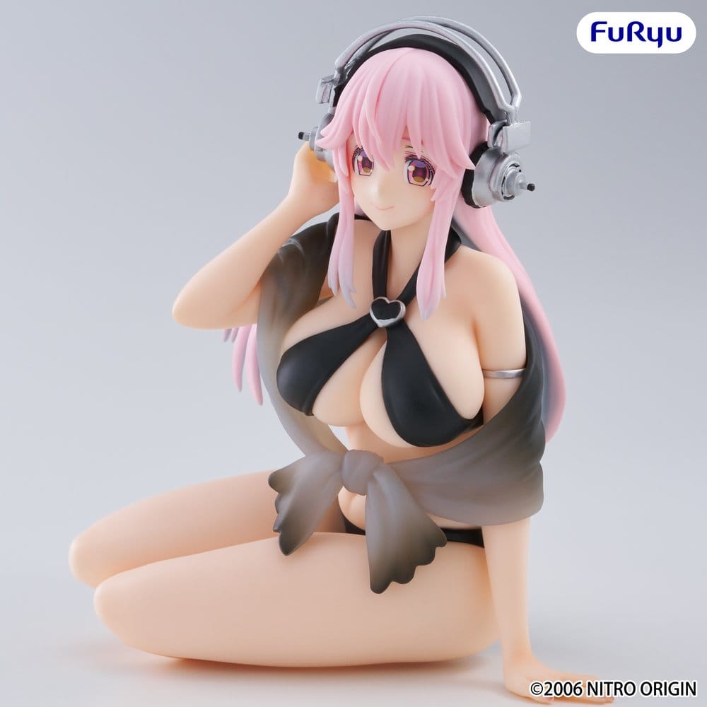 Super Sonico: Swimsuit Black Color Noodle Stopper PVC Figure 10 cm - AniMuchuu
