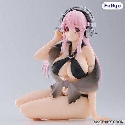 Super Sonico: Swimsuit Black Color Noodle Stopper PVC Figure 10 cm - AniMuchuu