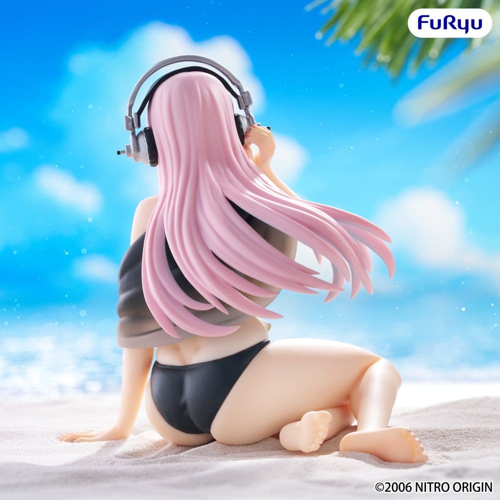 Super Sonico: Swimsuit Black Color Noodle Stopper PVC Figure 10 cm - AniMuchuu