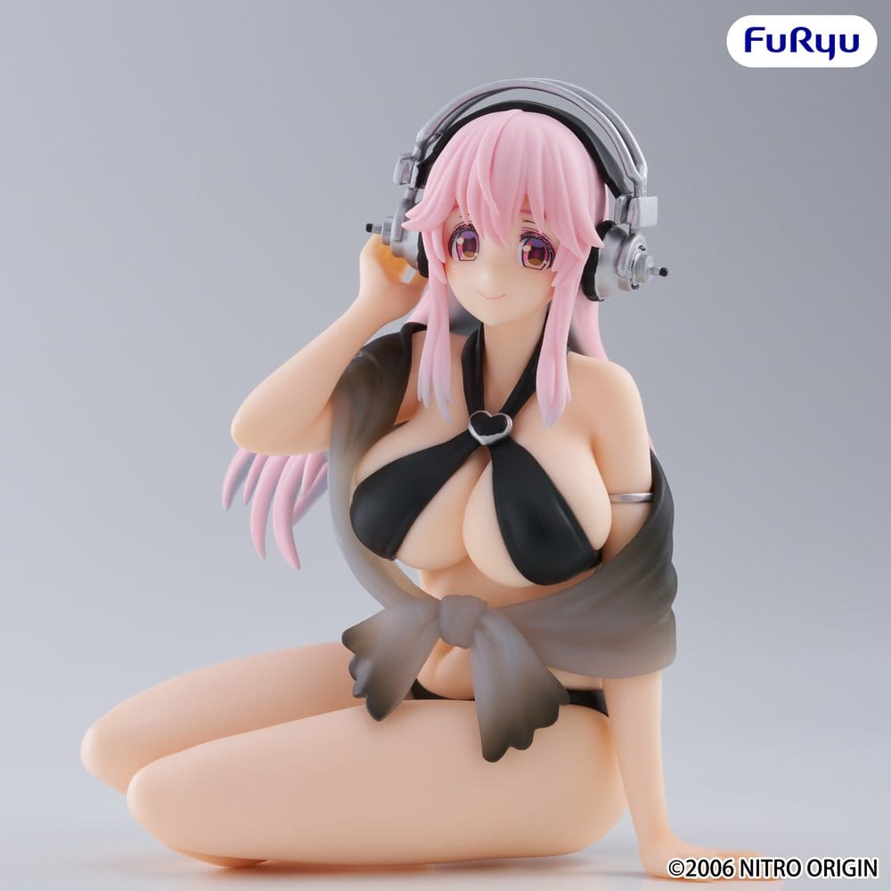 Super Sonico: Swimsuit Black Color Noodle Stopper PVC Figure 10 cm - AniMuchuu