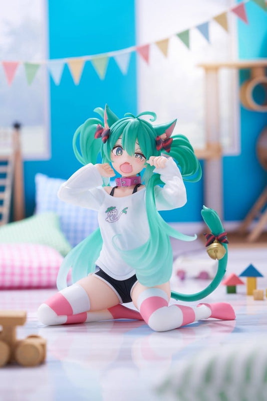 Vocaloid PVC Statue Desktop Cute Figure Hatsune Miku Cat Ear 13 cm - AniMuchuu