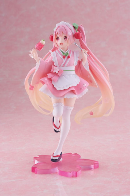 Hatsune Miku PVC Statue Newley Written Sakura Miku Japanese Cafe 18 cm