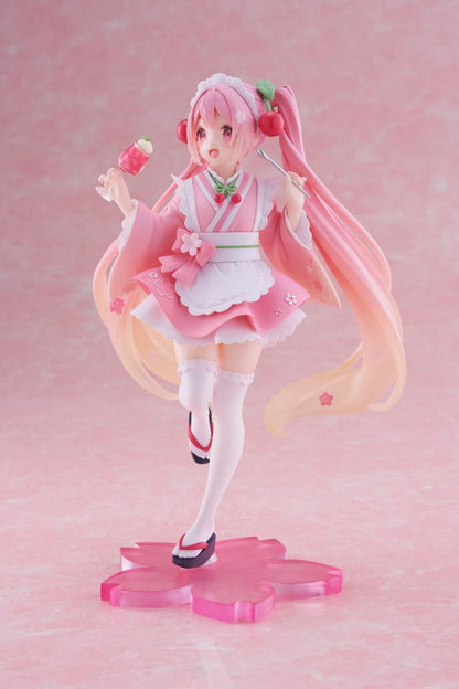 Hatsune Miku PVC Statue Newley Written Sakura Miku Japanese Cafe 18 cm
