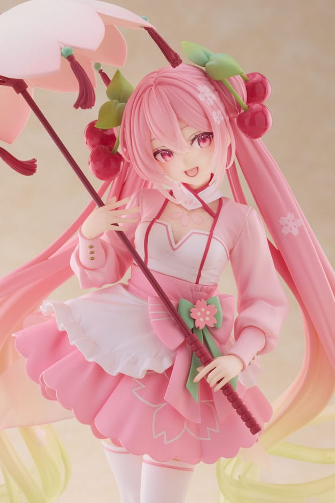 Hatsune Miku AMP PVC Statue Newley Written Sakura Miku 21 cm