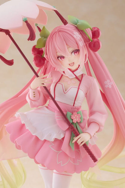 Hatsune Miku AMP PVC Statue Newley Written Sakura Miku 21 cm