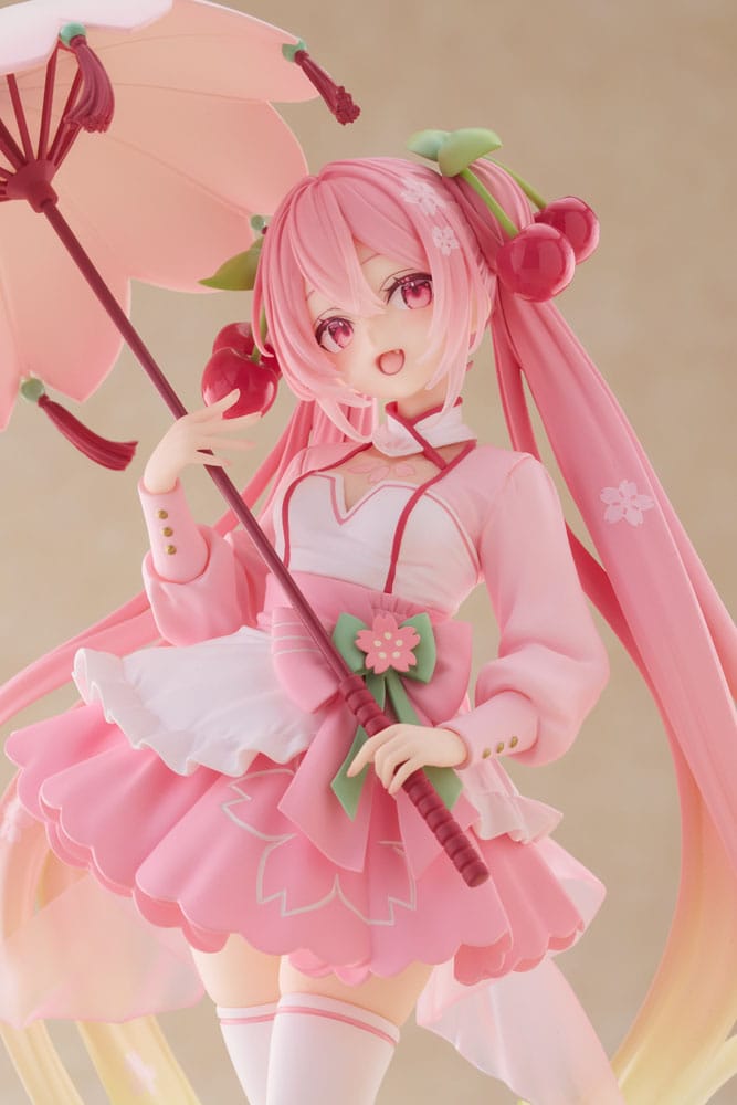 Hatsune Miku AMP PVC Statue Newley Written Sakura Miku 21 cm