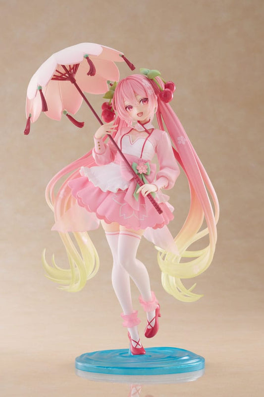 Hatsune Miku AMP PVC Statue Newley Written Sakura Miku 21 cm