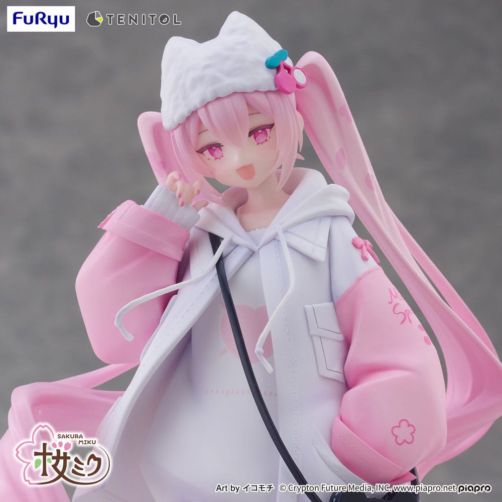 Vocaloid Tenitol PVC Statue Sakura Miku Cool style [petit] 19 cm - AniMuchuu