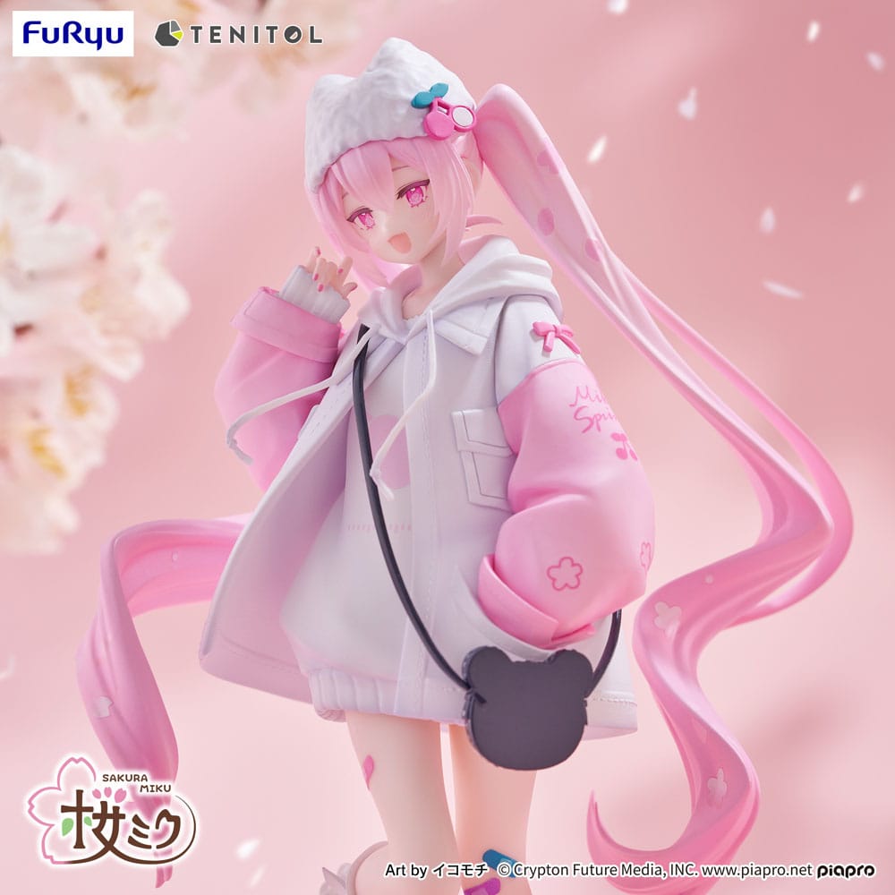 Vocaloid Tenitol PVC Statue Sakura Miku Cool style [petit] 19 cm - AniMuchuu