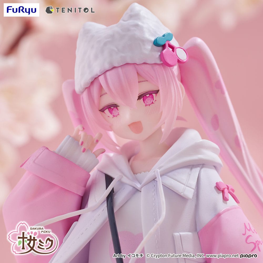 Vocaloid Tenitol PVC Statue Sakura Miku Cool style [petit] 19 cm - AniMuchuu