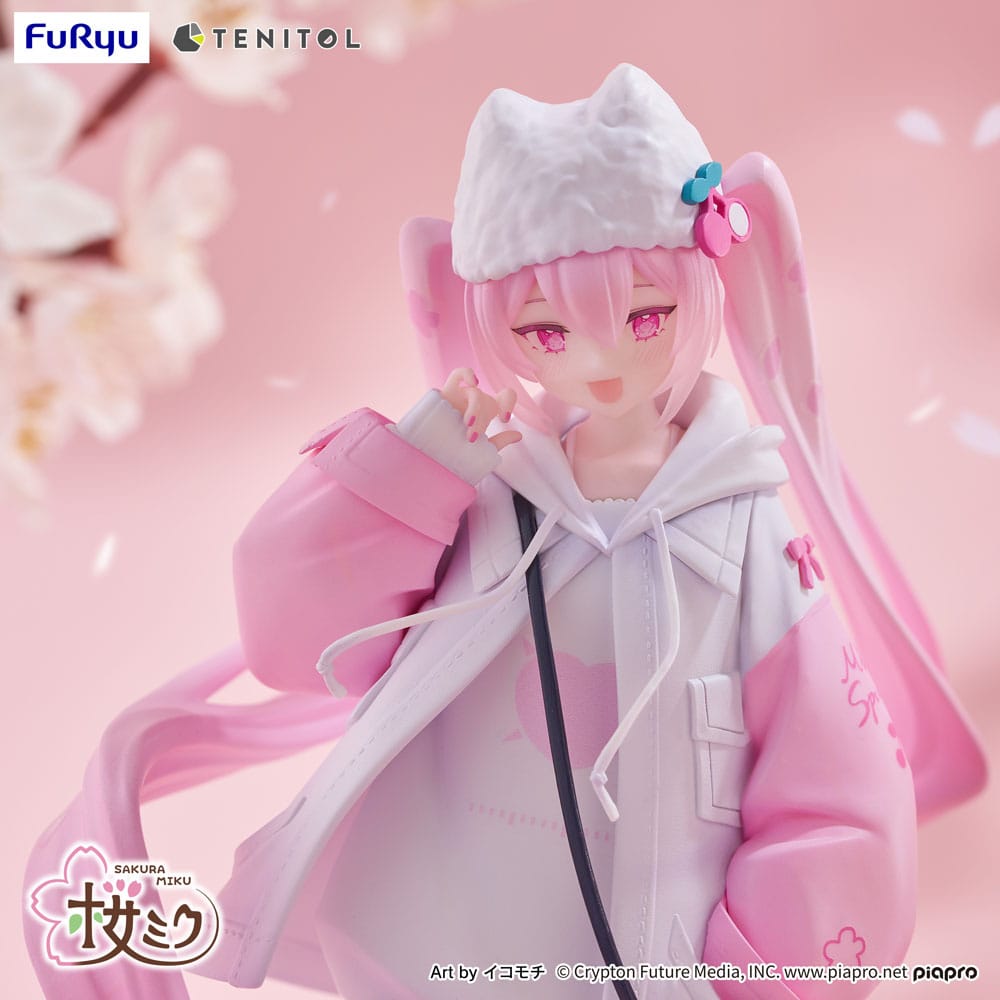 Vocaloid Tenitol PVC Statue Sakura Miku Cool style [petit] 19 cm - AniMuchuu