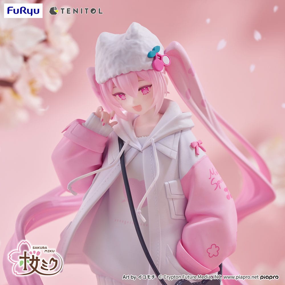 Vocaloid Tenitol PVC Statue Sakura Miku Cool style [petit] 19 cm - AniMuchuu