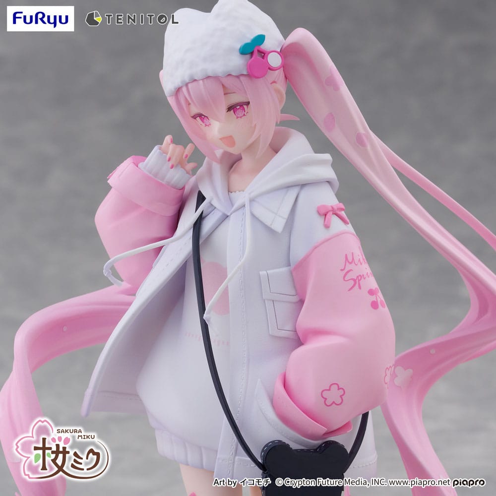 Vocaloid Tenitol PVC Statue Sakura Miku Cool style [petit] 19 cm - AniMuchuu