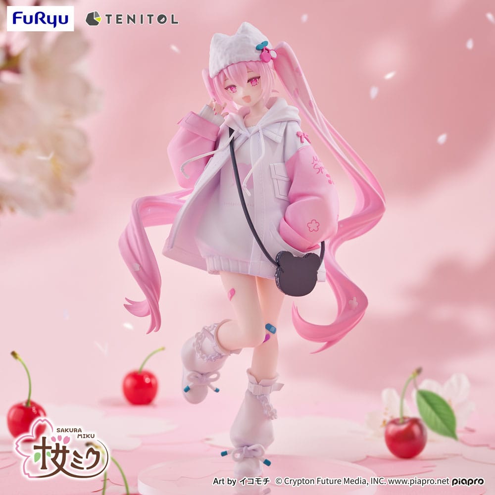 Vocaloid Tenitol PVC Statue Sakura Miku Cool style [petit] 19 cm - AniMuchuu